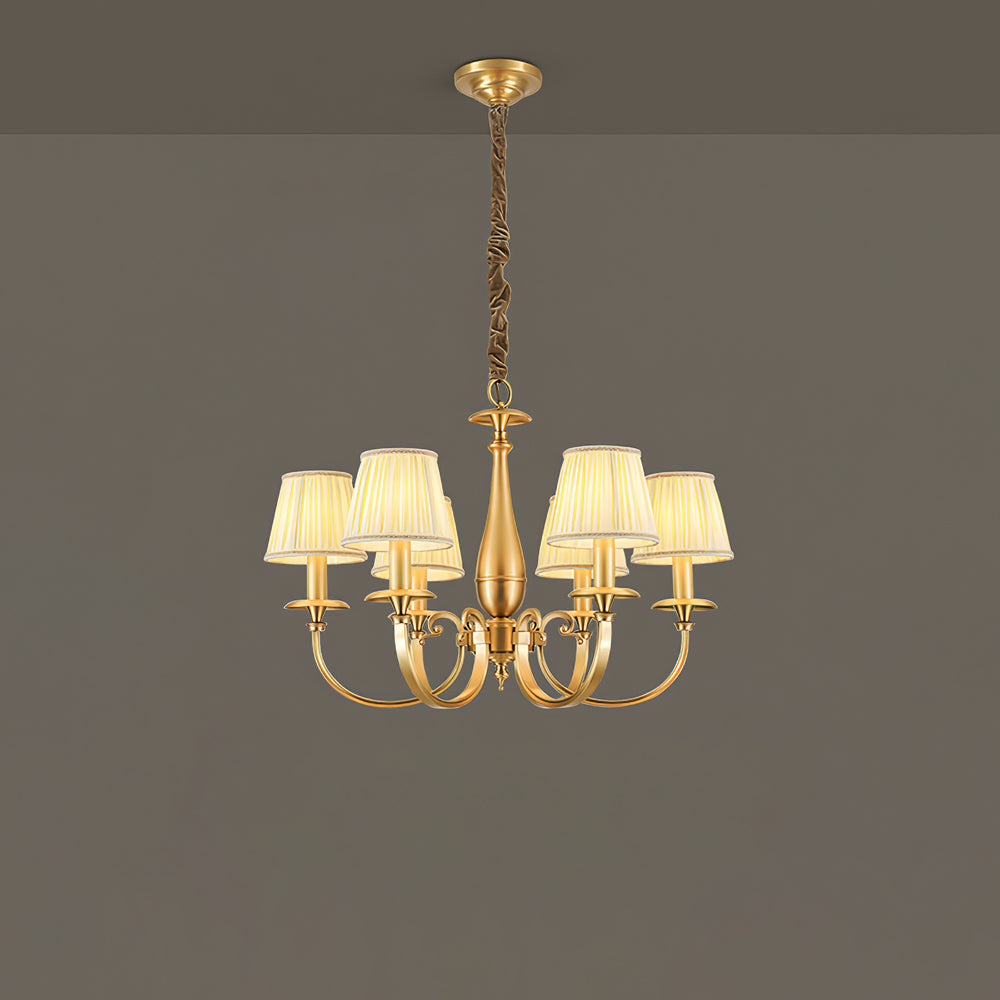 Pleated Brass Chandelier - Lumpaz