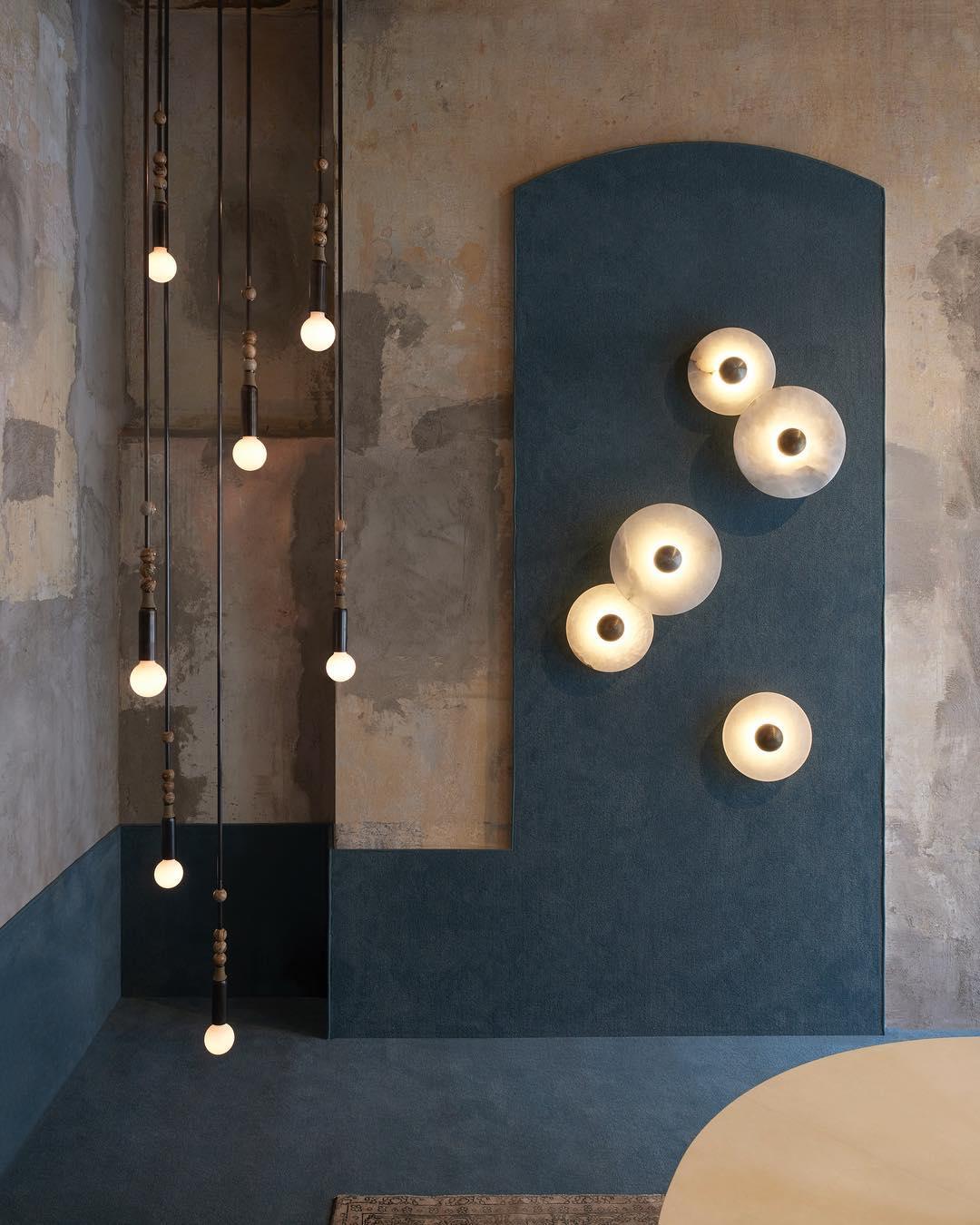 Round Alabaster Combination Wall Lamp - Lumpaz