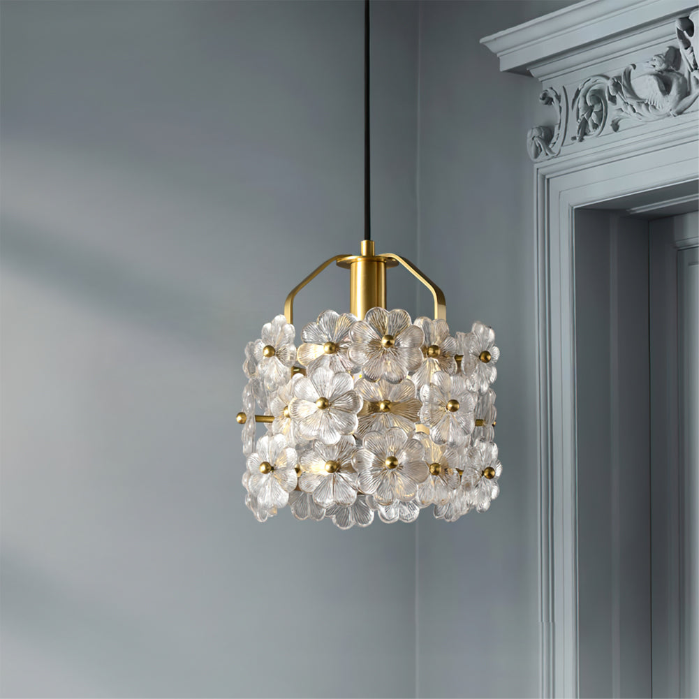 Petit Floral Glass Pendant Lamp - Lumpaz