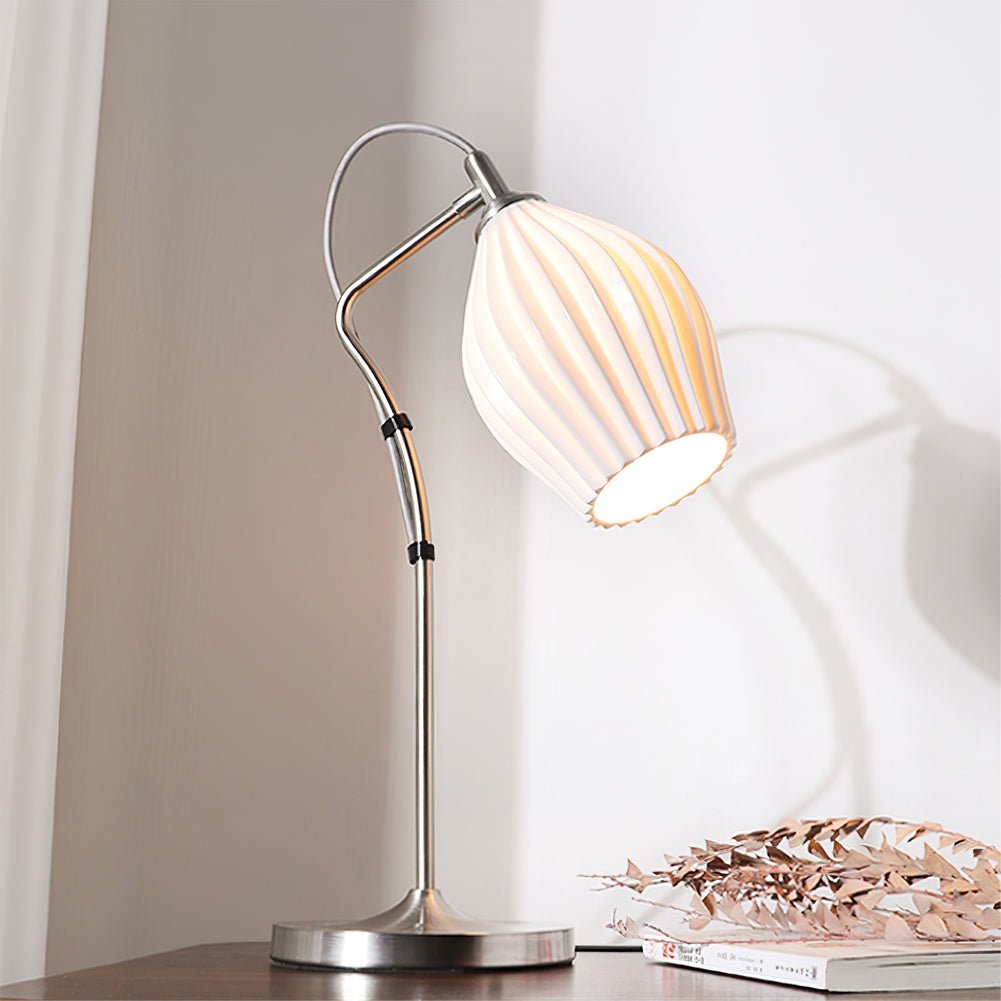 Ceramic Ribbed Table Lamp - Lumpaz