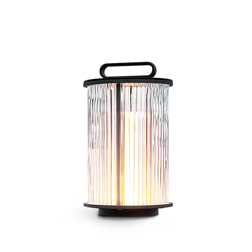 Line Glass Lantern Solar Table Lamp - Lumpaz