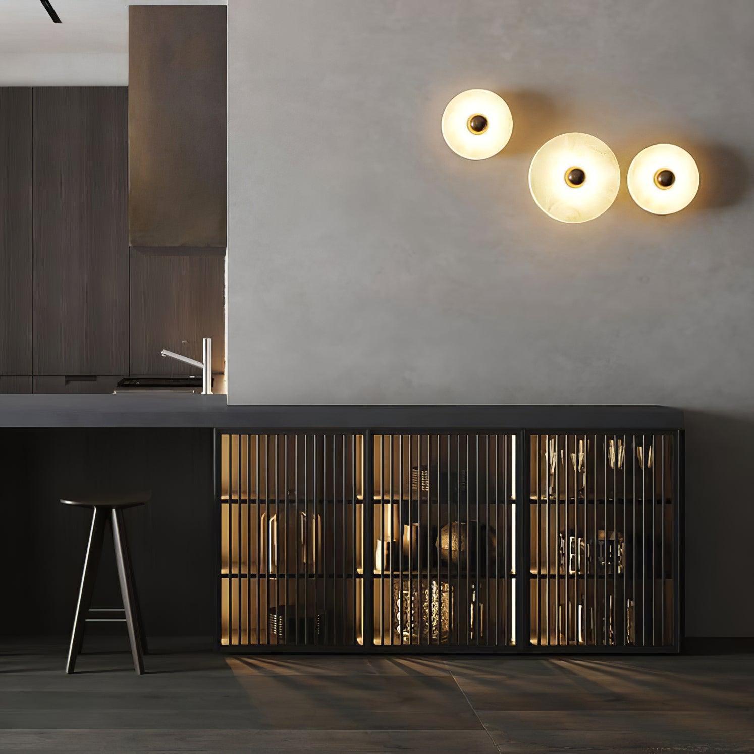 Round Alabaster Combination Wall Lamp - Lumpaz