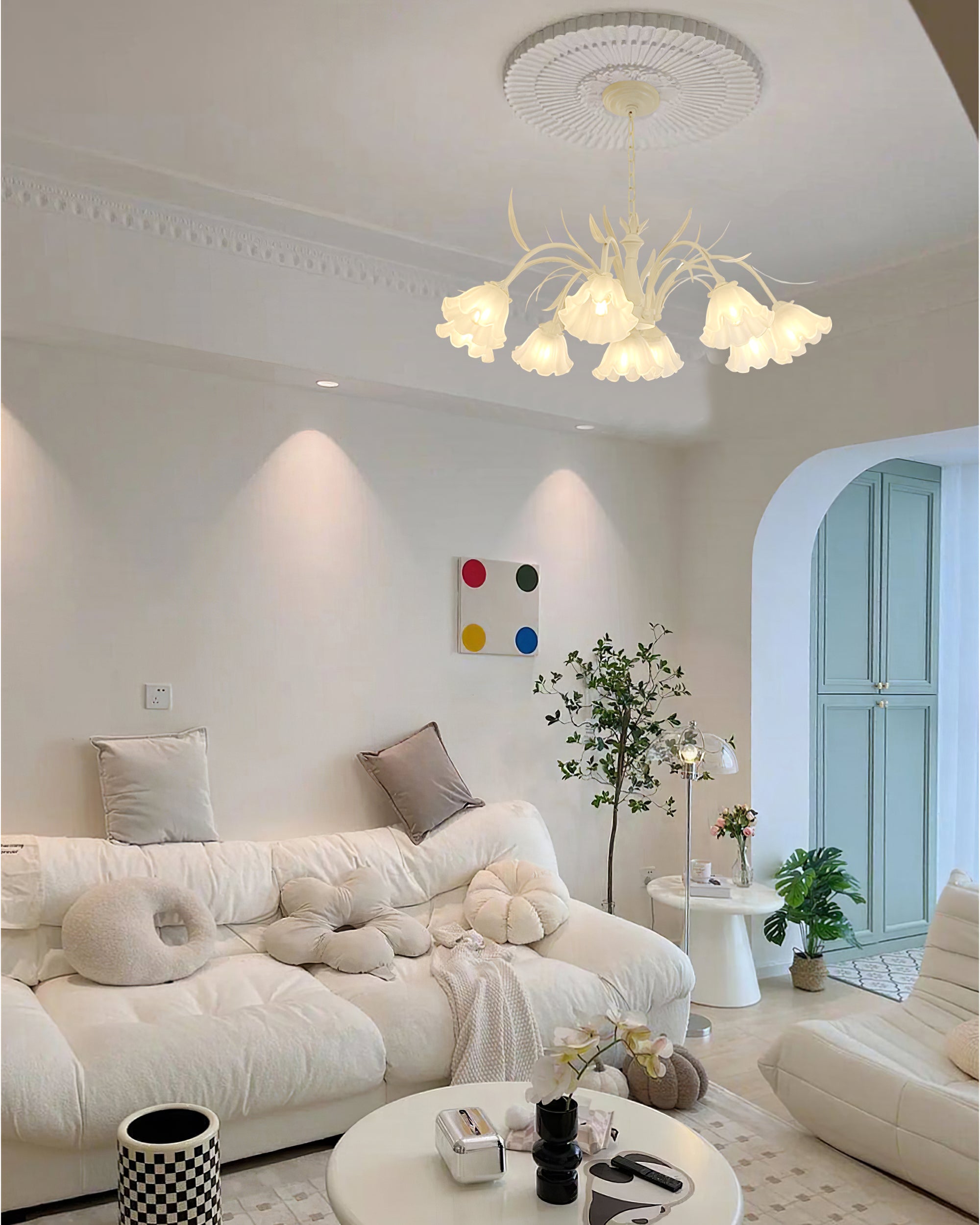 Murano Cream Chandelier - Lumpaz