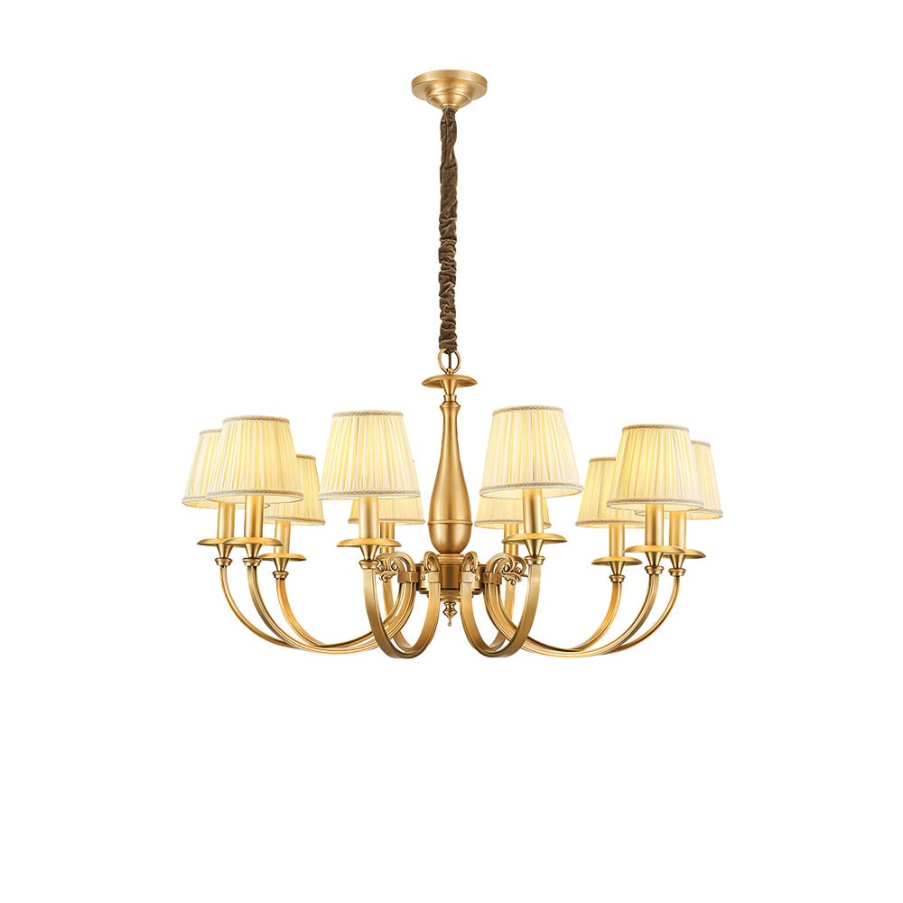 Pleated Brass Chandelier - Lumpaz
