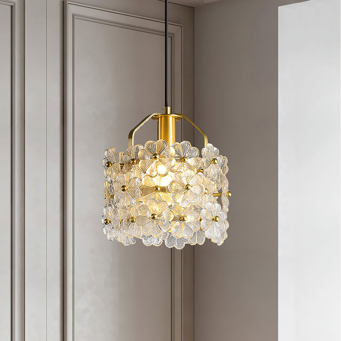 Petit Floral Glass Pendant Lamp - Lumpaz