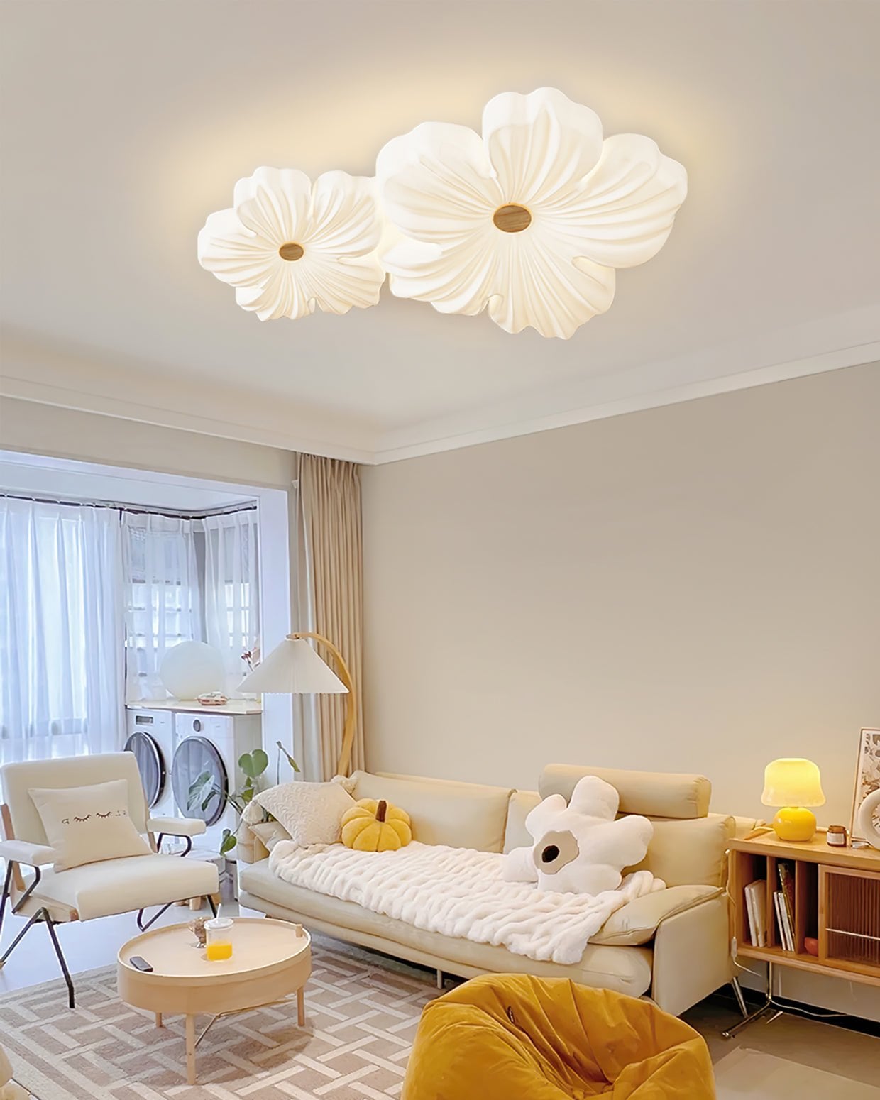 Cream Flower Ceiling Lamp - Lumpaz