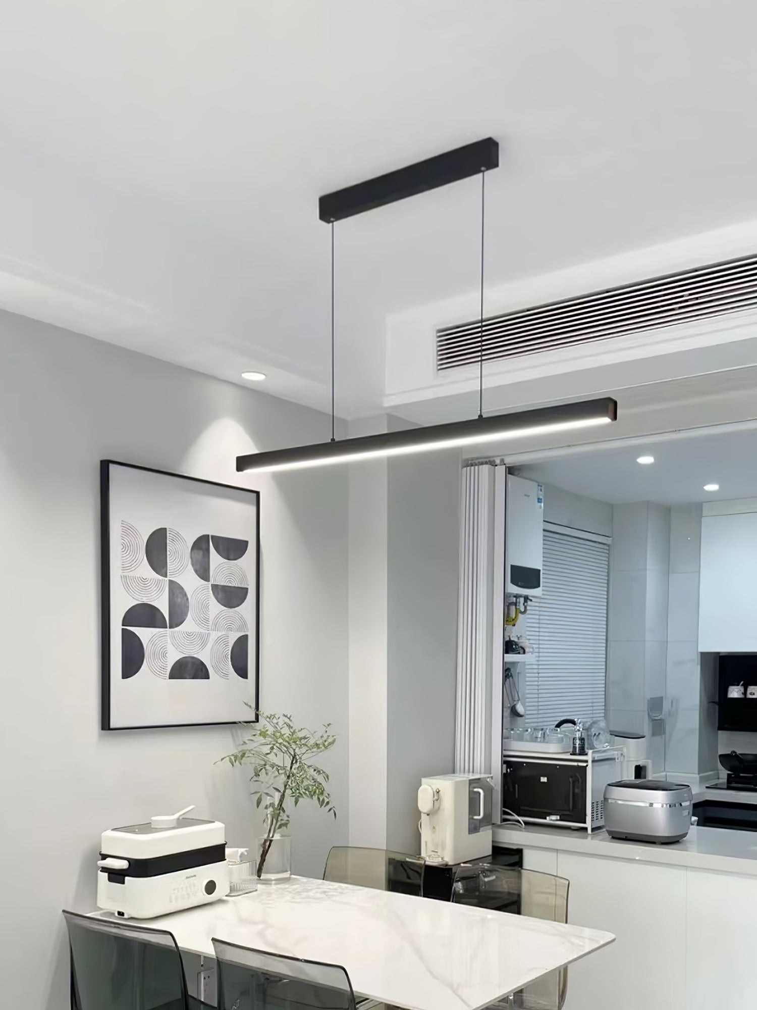Edge Linear Island Chandelier - Lumpaz