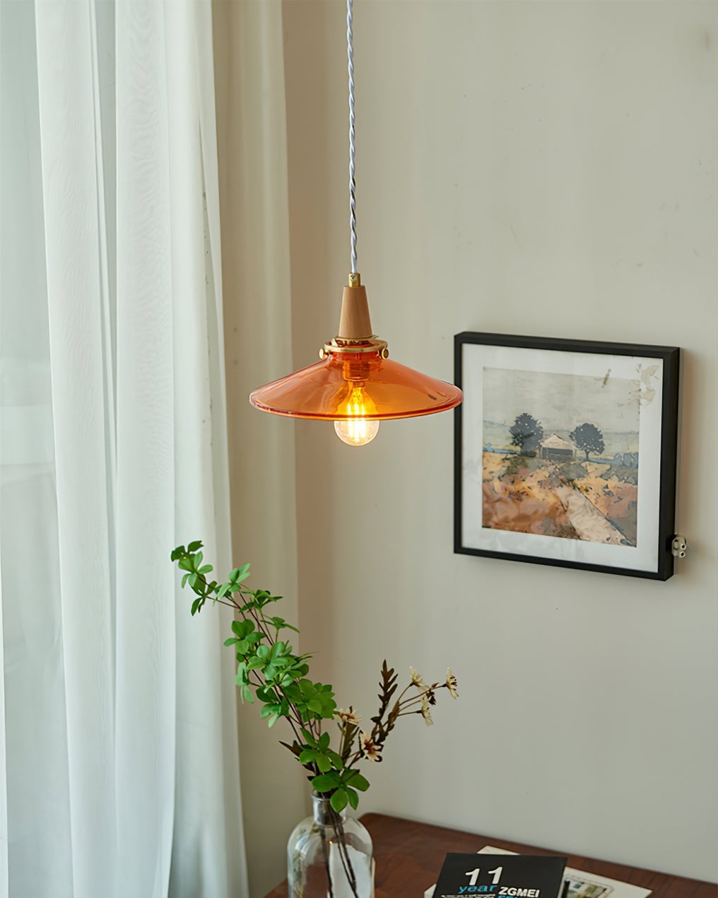 Orange Glass Pendant Lamp - Lumpaz