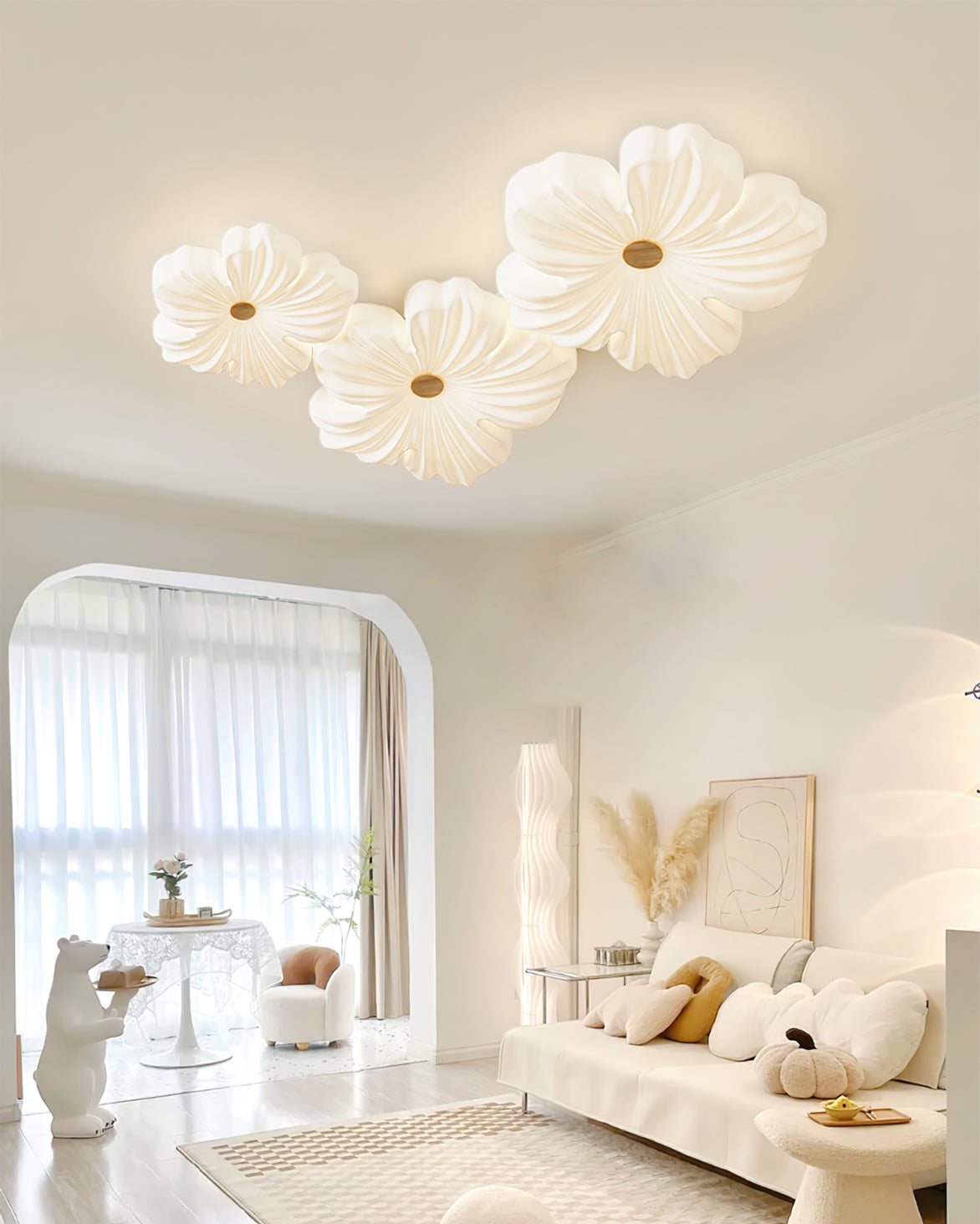Cream Flower Ceiling Lamp - Lumpaz