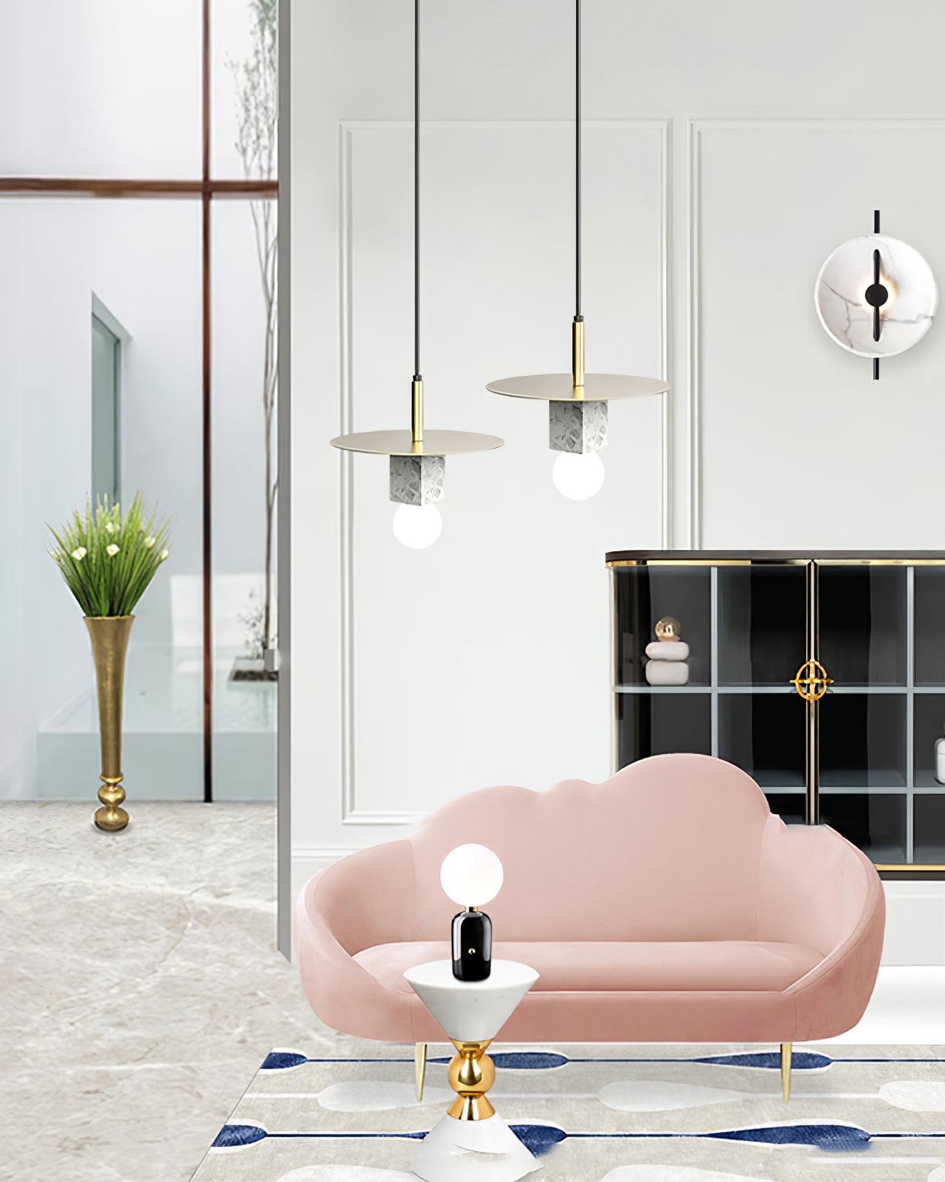 Stone Square Pendant Lamp - Lumpaz