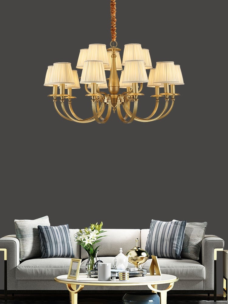 Pleated Brass Chandelier - Lumpaz