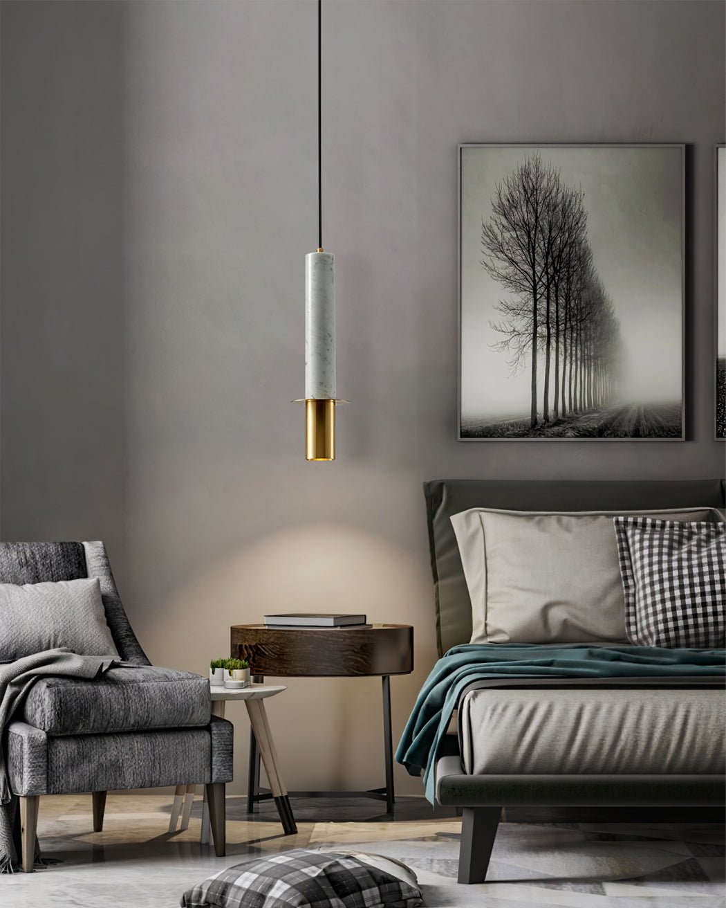 Marble Cylinder Pendant Light - Lumpaz