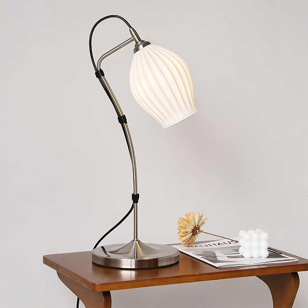 Ceramic Ribbed Table Lamp - Lumpaz