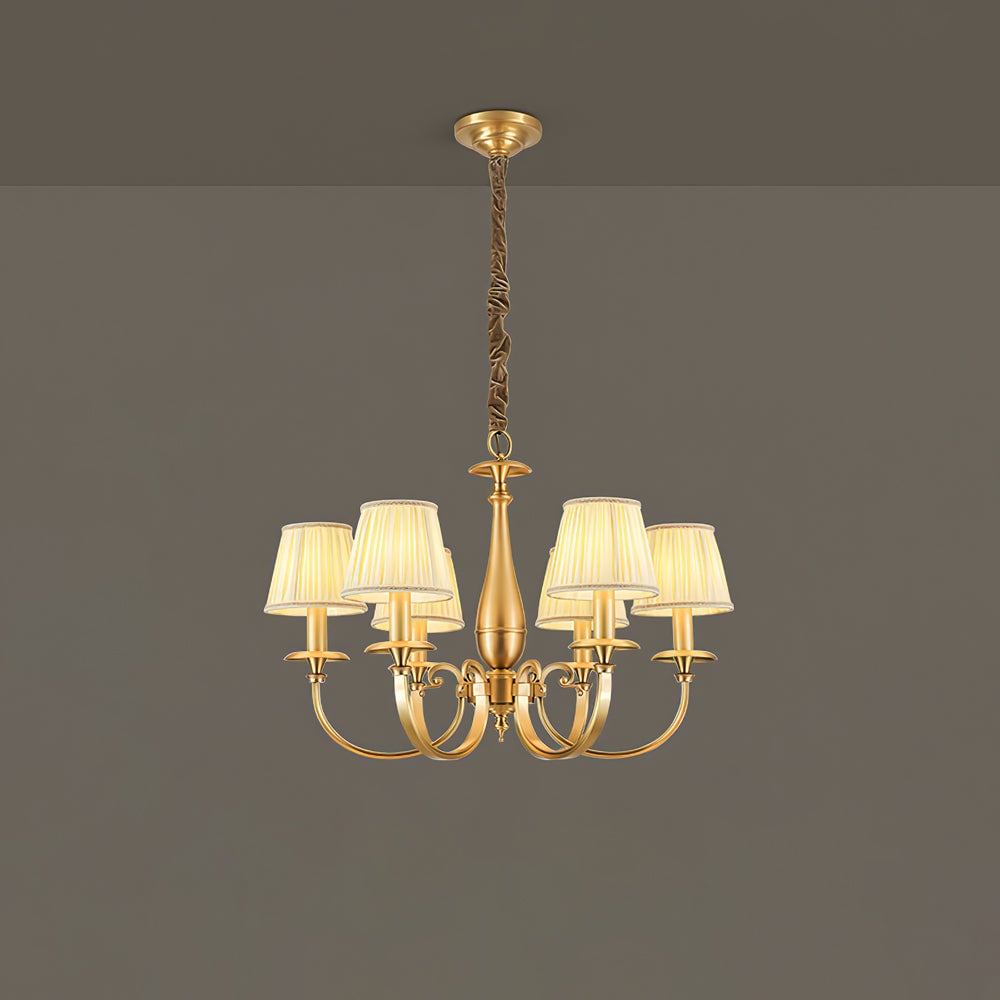 Pleated Brass Chandelier - Lumpaz