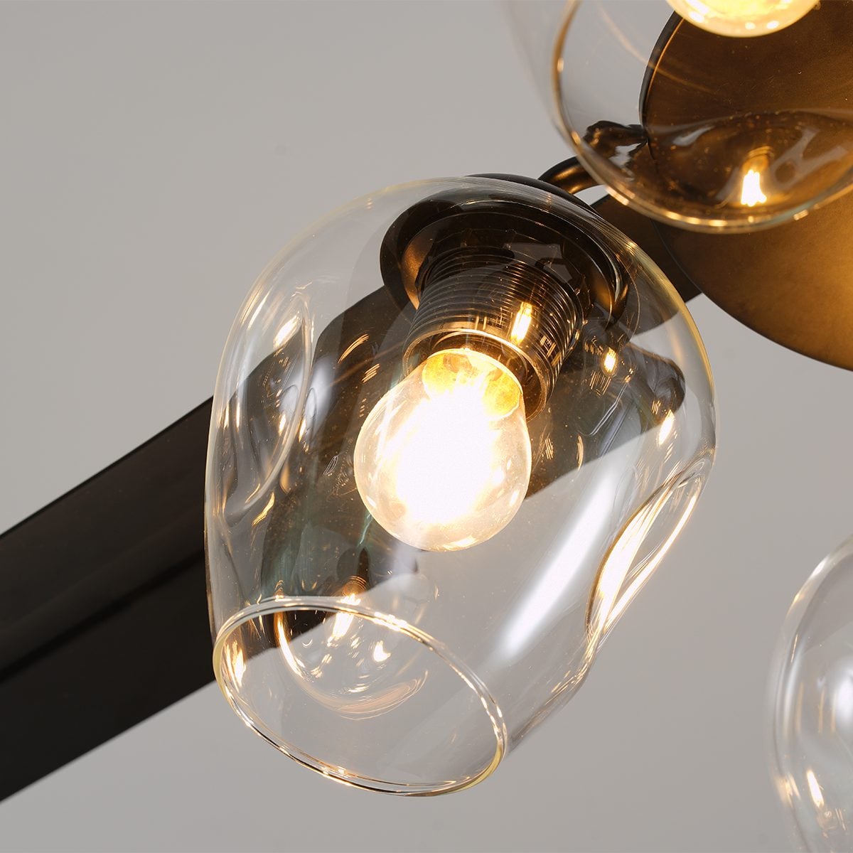 Glass Ball Ceiling Fan Light - Lumpaz