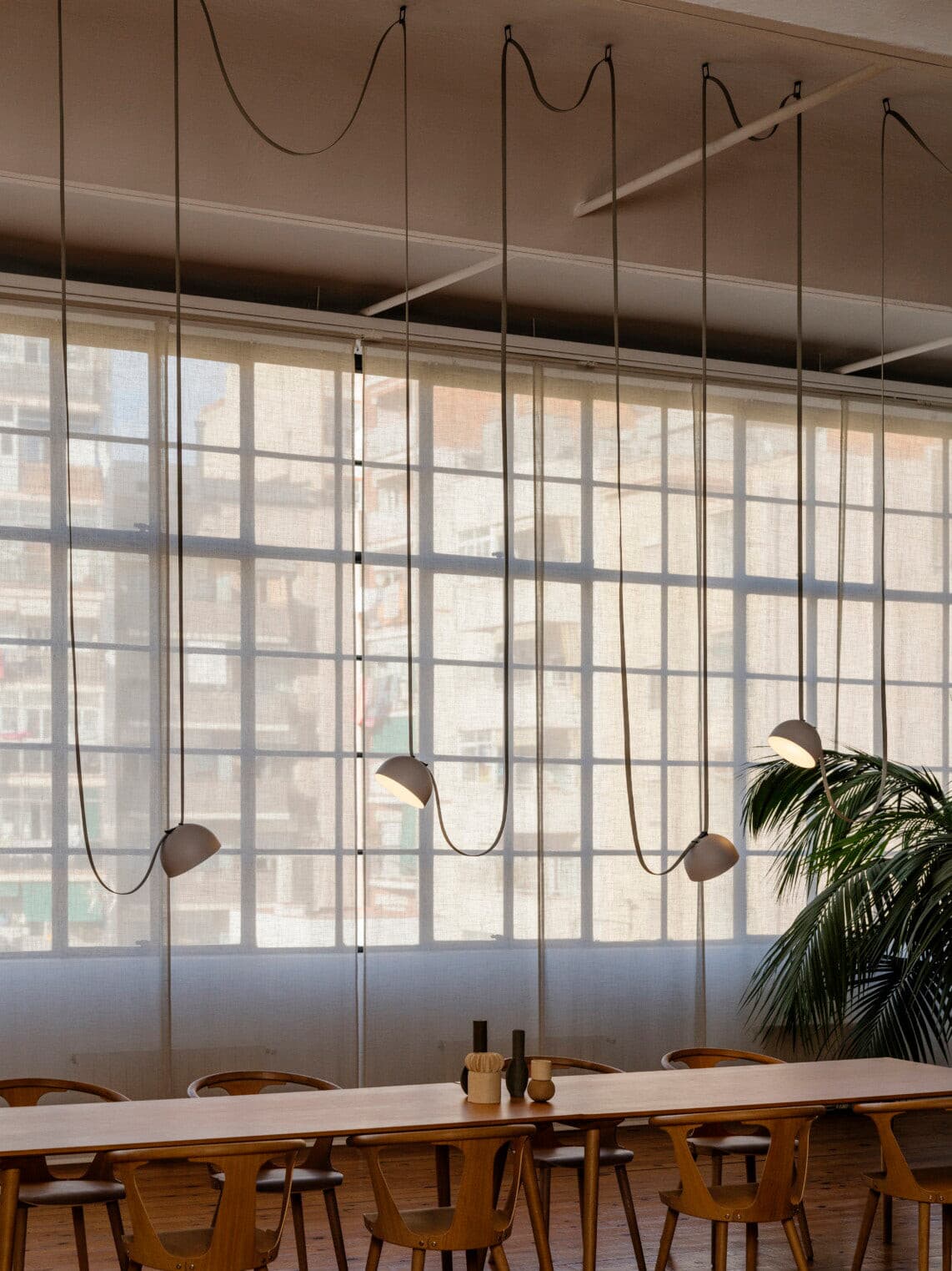 Light Rail Semispheres Leather Pendant Lamp - Lumpaz