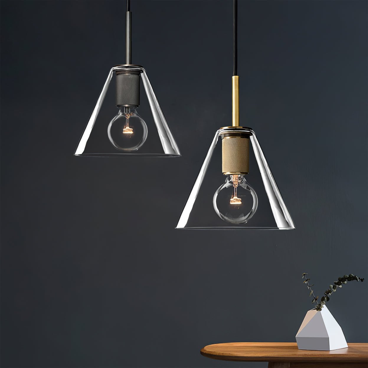 Armed Brass Pendant Lamp - Lumpaz