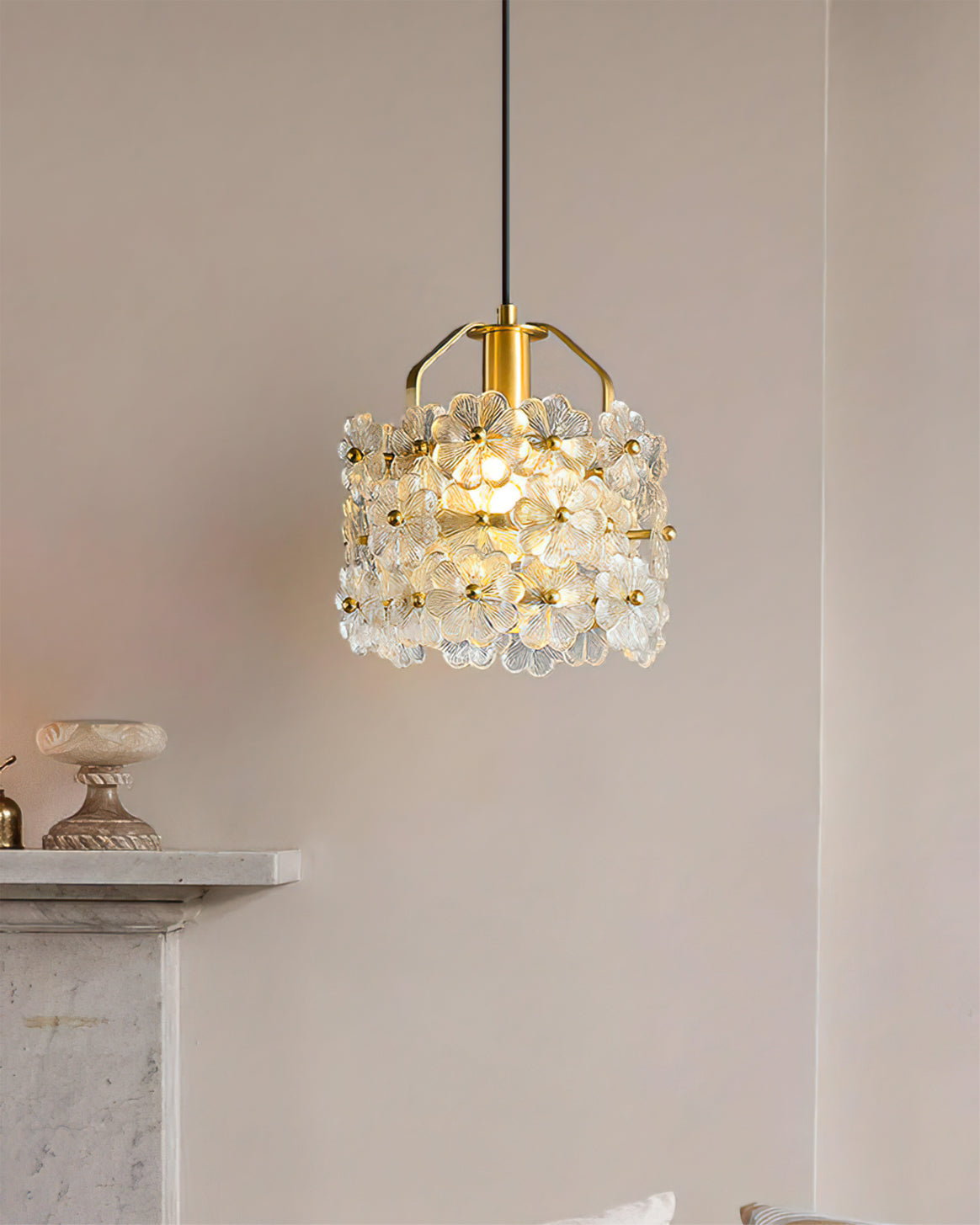 Petit Floral Glass Pendant Lamp - Lumpaz