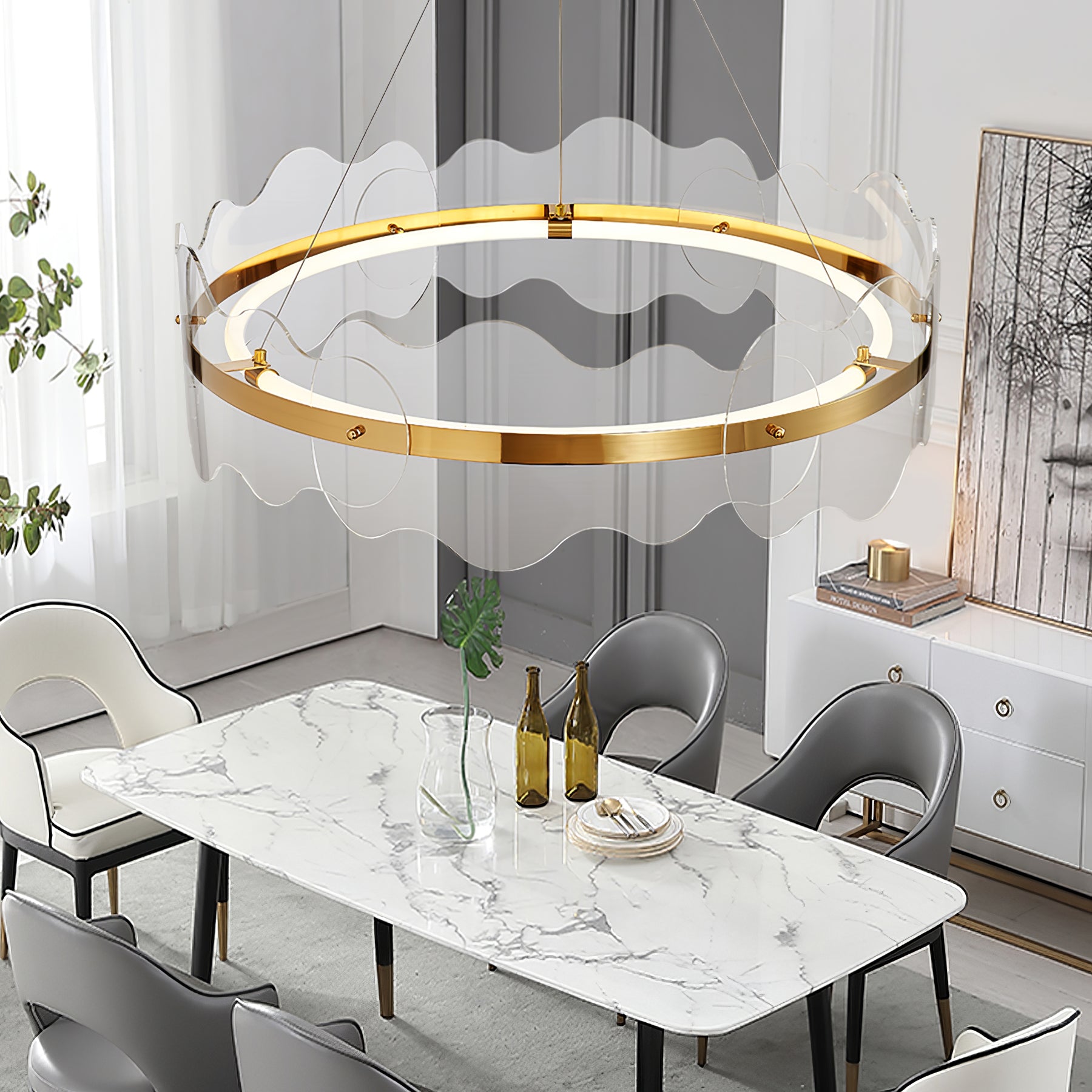 Acrylic Wave Chandelier - Lumpaz