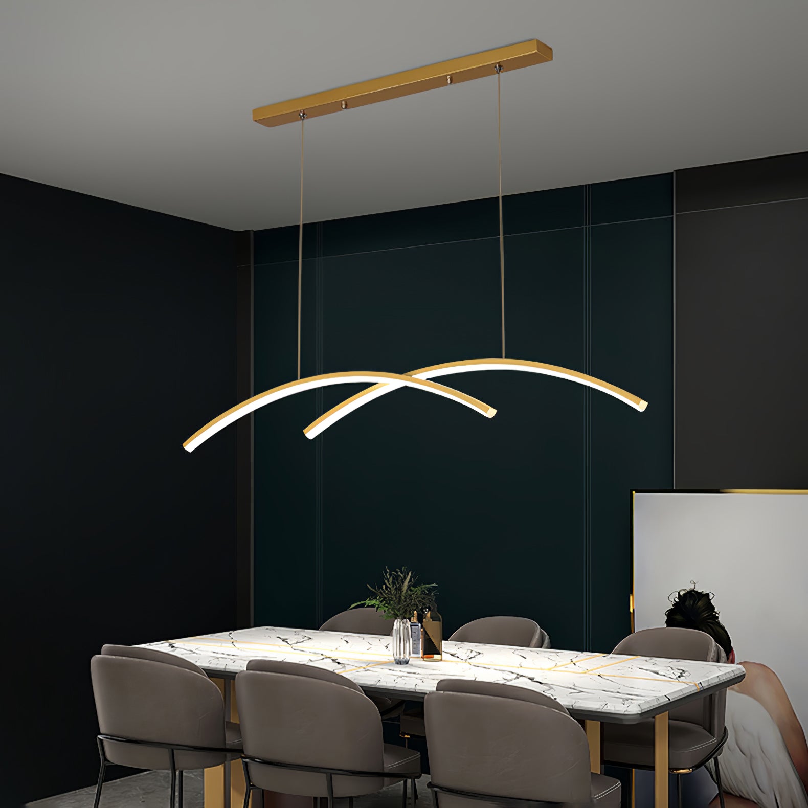 Oscillating Strip Island Chandelier - Lumpaz