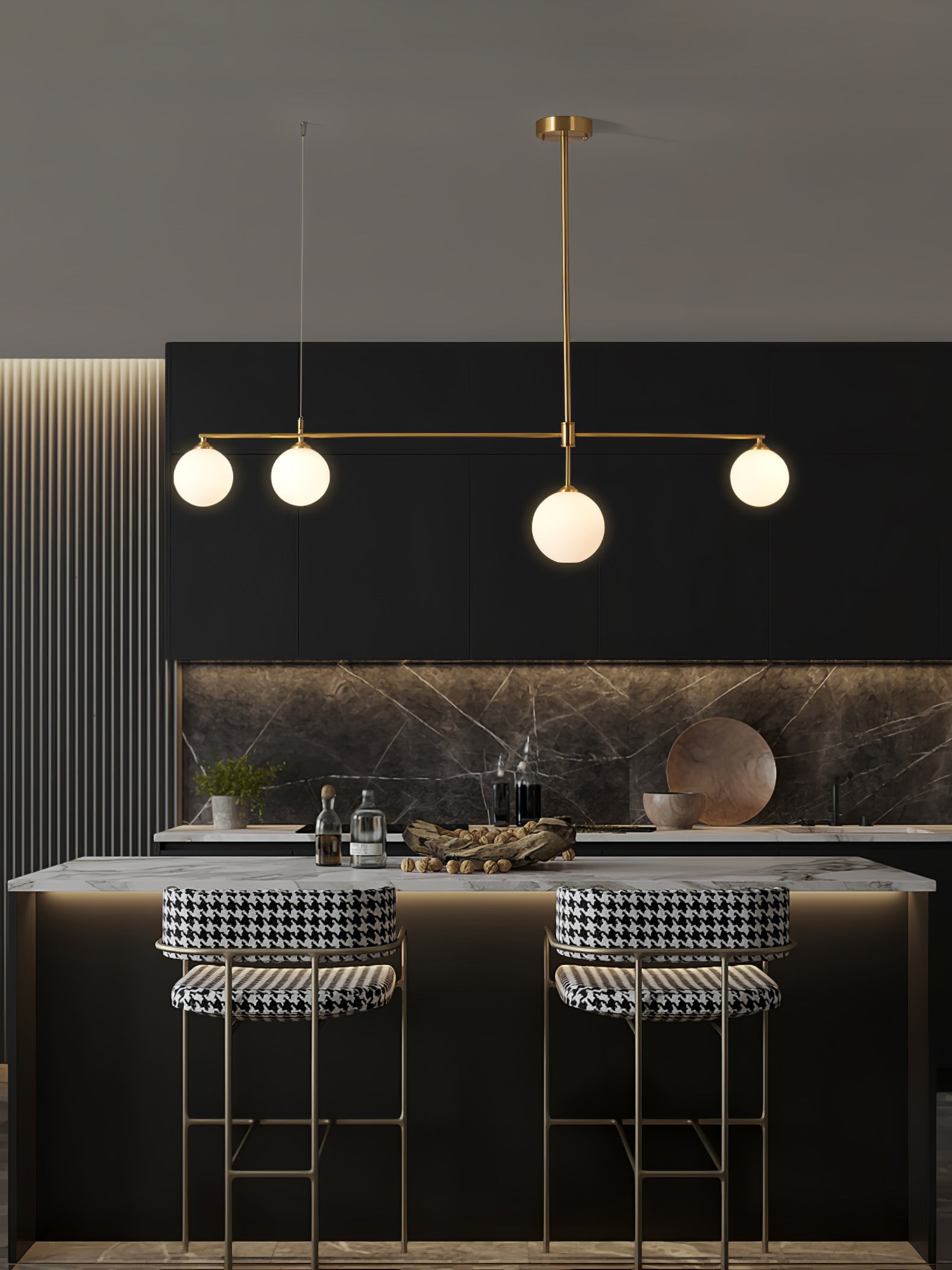 Brass Globe Chandelier - Lumpaz