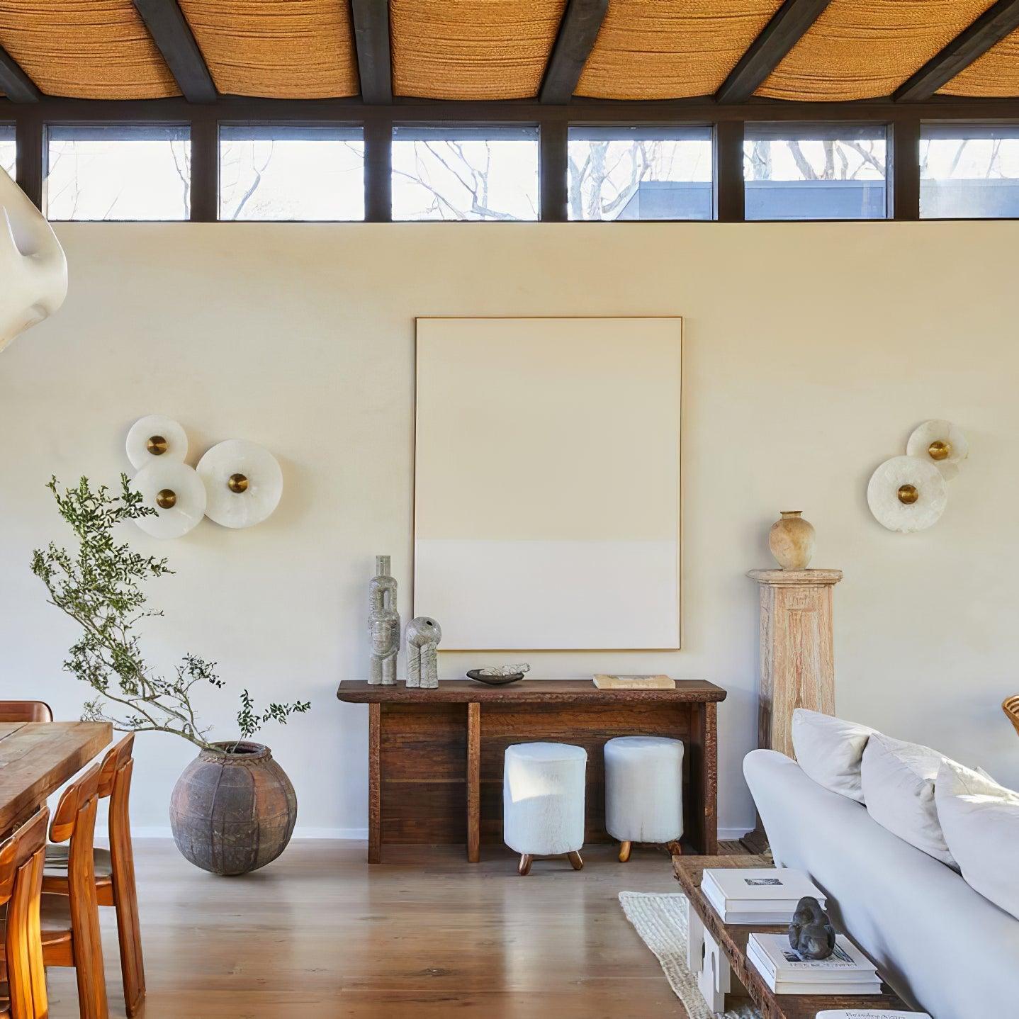 Round Alabaster Combination Wall Lamp - Lumpaz