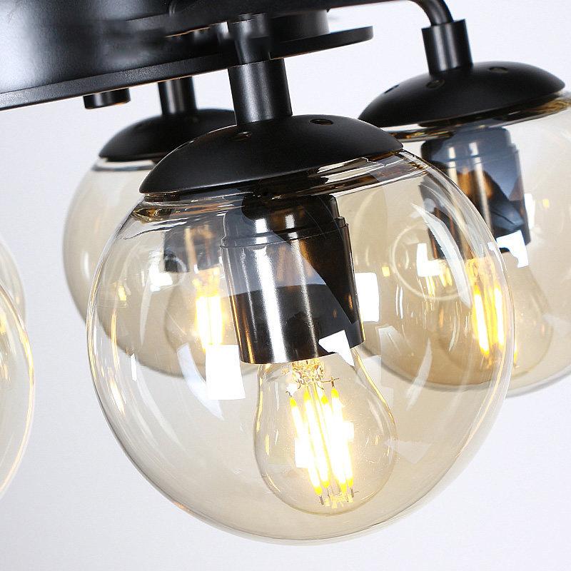 Glass Ball Ceiling Fan Light - Lumpaz