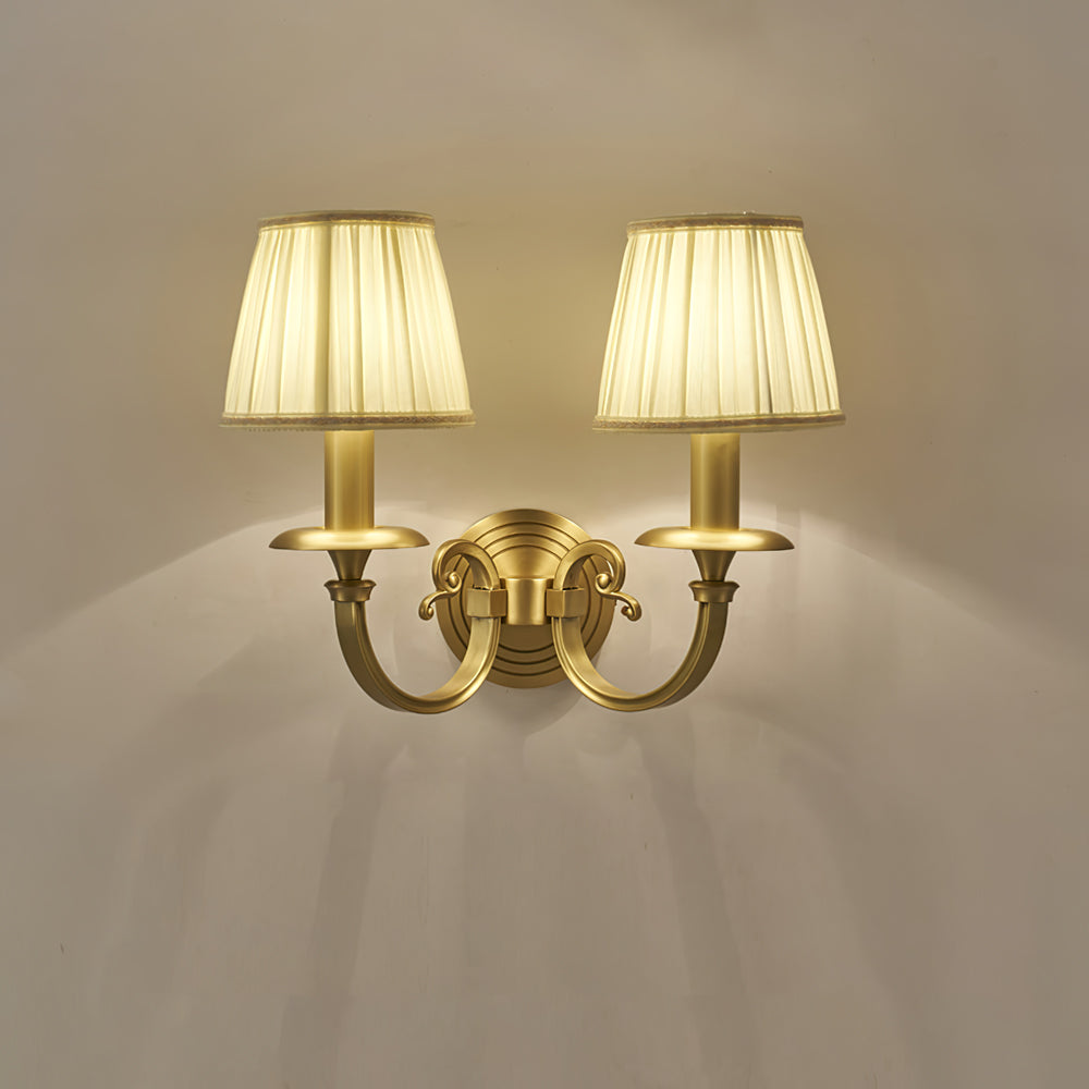 Pleated Brass Wall Lamp - Lumpaz