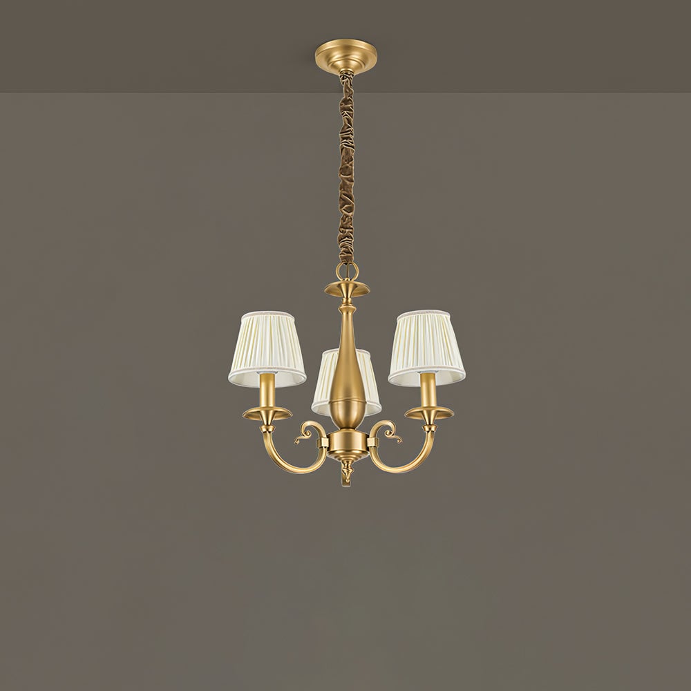 Pleated Brass Chandelier - Lumpaz