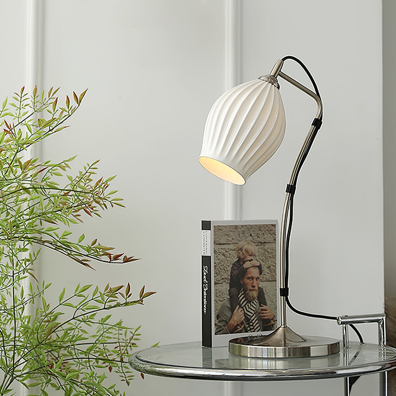 Ceramic Ribbed Table Lamp - Lumpaz