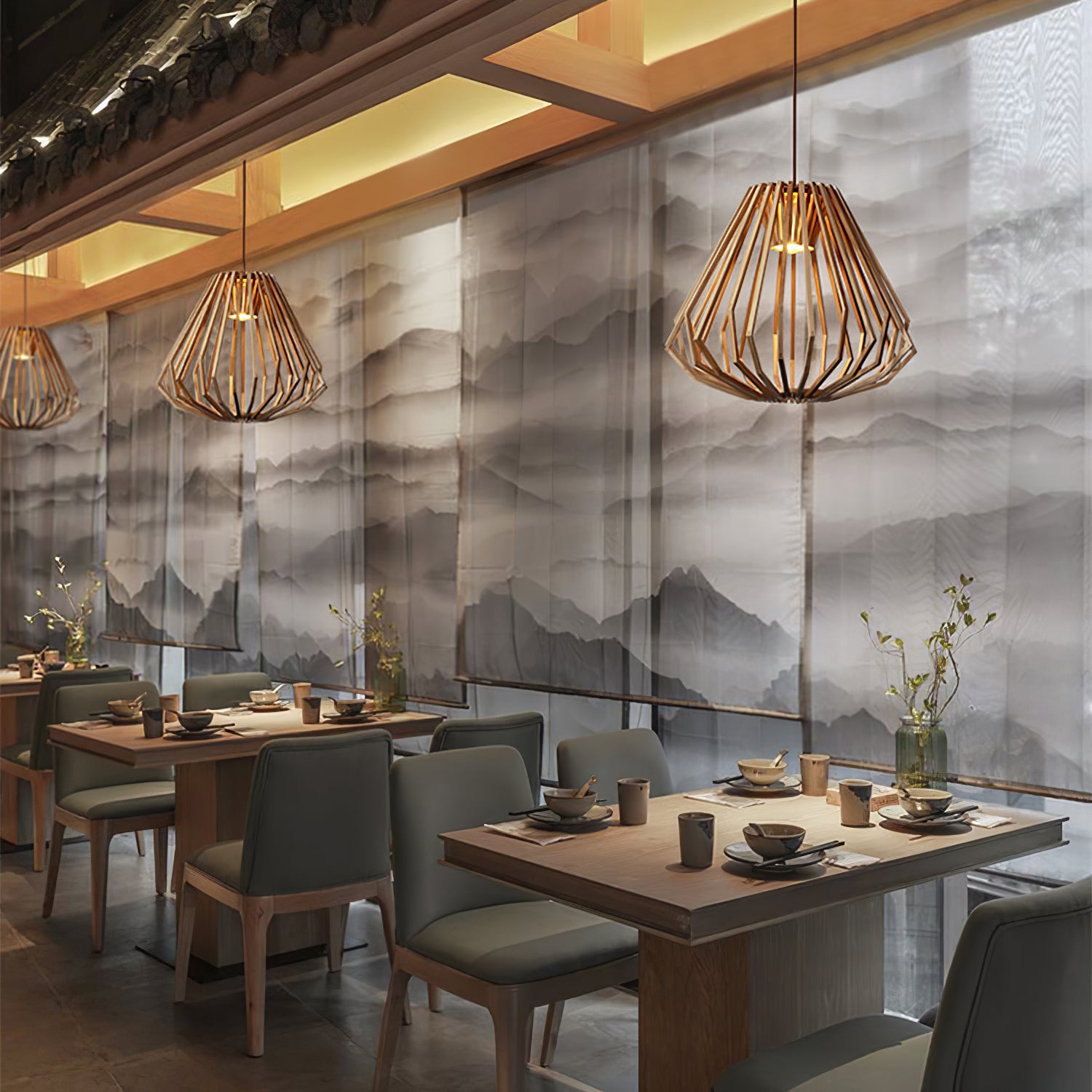 Wood Cage Pendant Lamp - Lumpaz