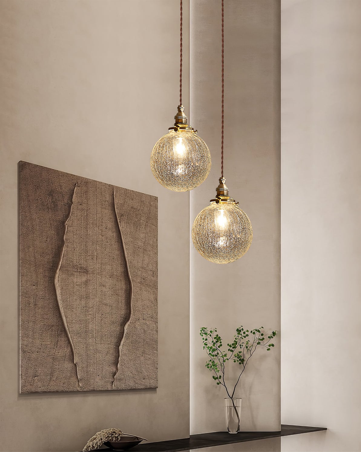 Crackle Glass Pendant Light - Lumpaz