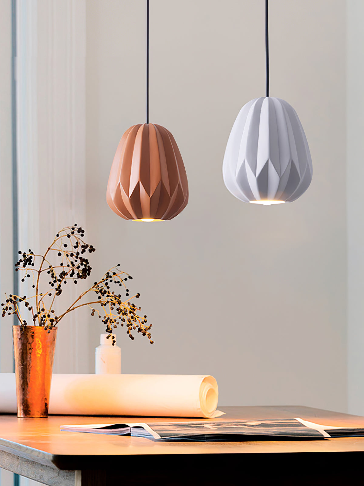 Papaya Resin Pendant Lamp - Lumpaz