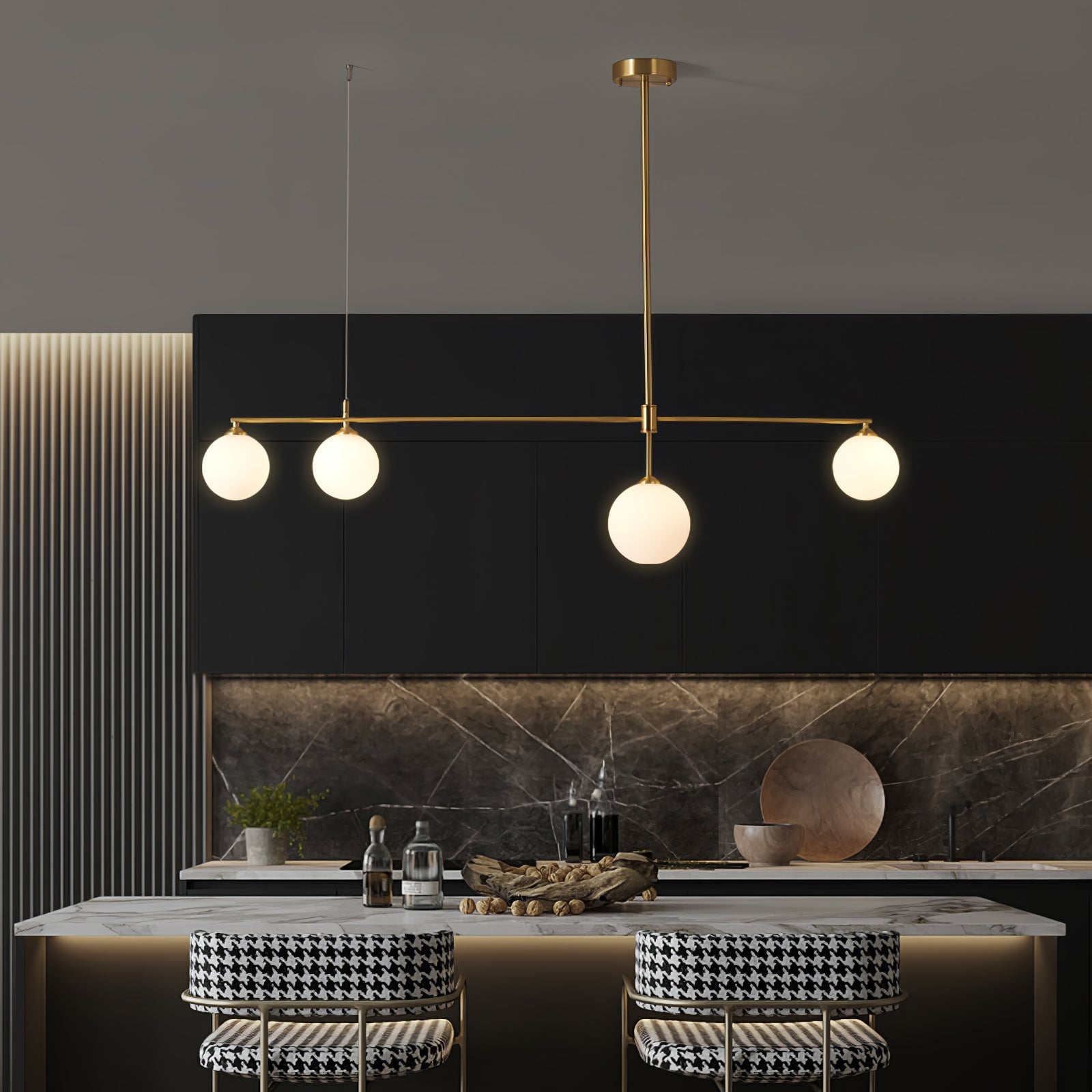 Brass Globe Chandelier - Lumpaz