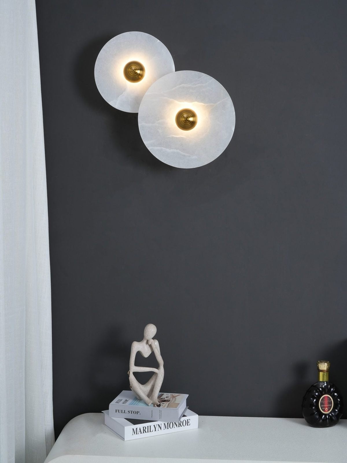 Round Alabaster Wall Lamp - Lumpaz