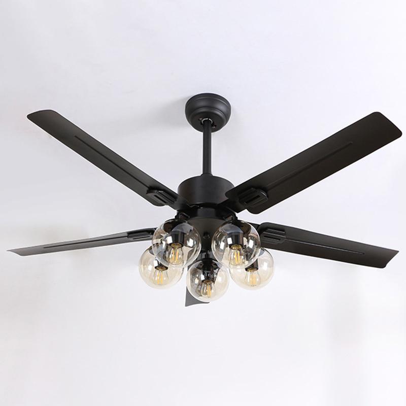 Glass Ball Ceiling Fan Light - Lumpaz