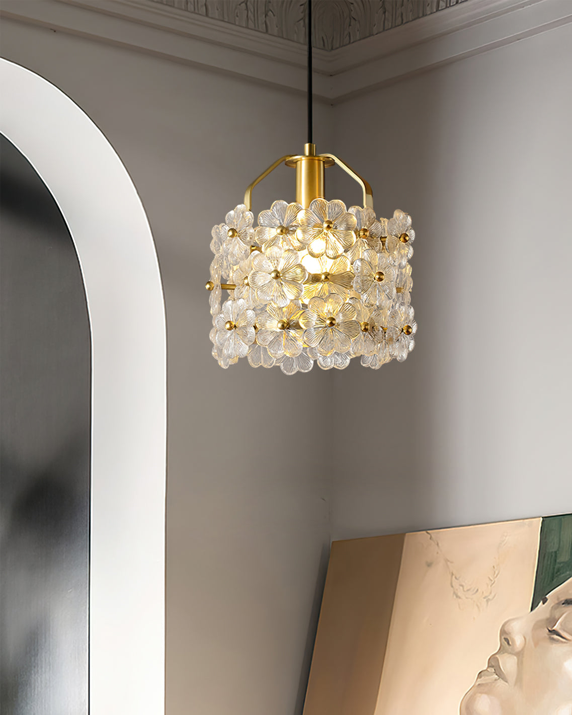 Petit Floral Glass Pendant Lamp - Lumpaz