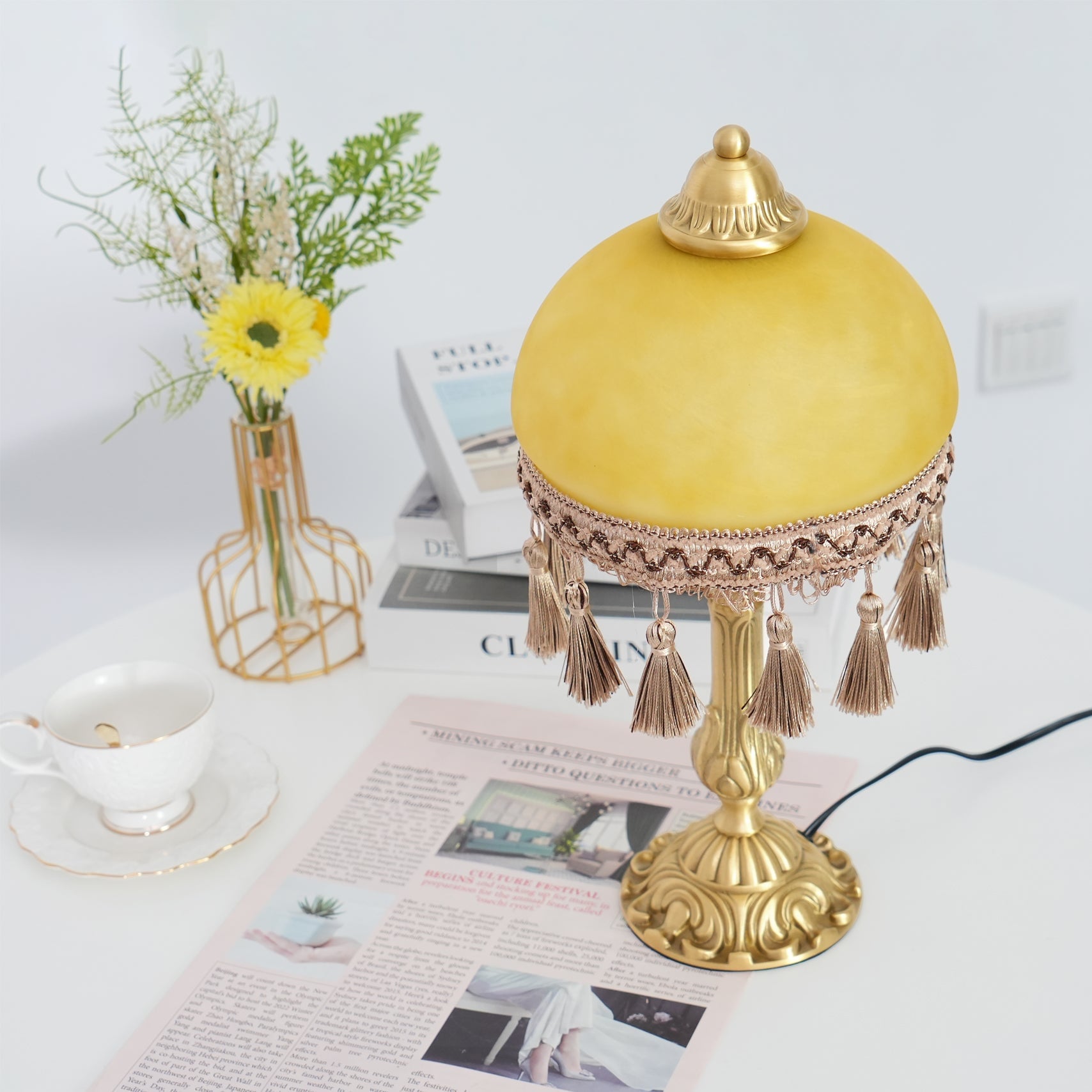 French Tassels Brass Table Lamp - Lumpaz