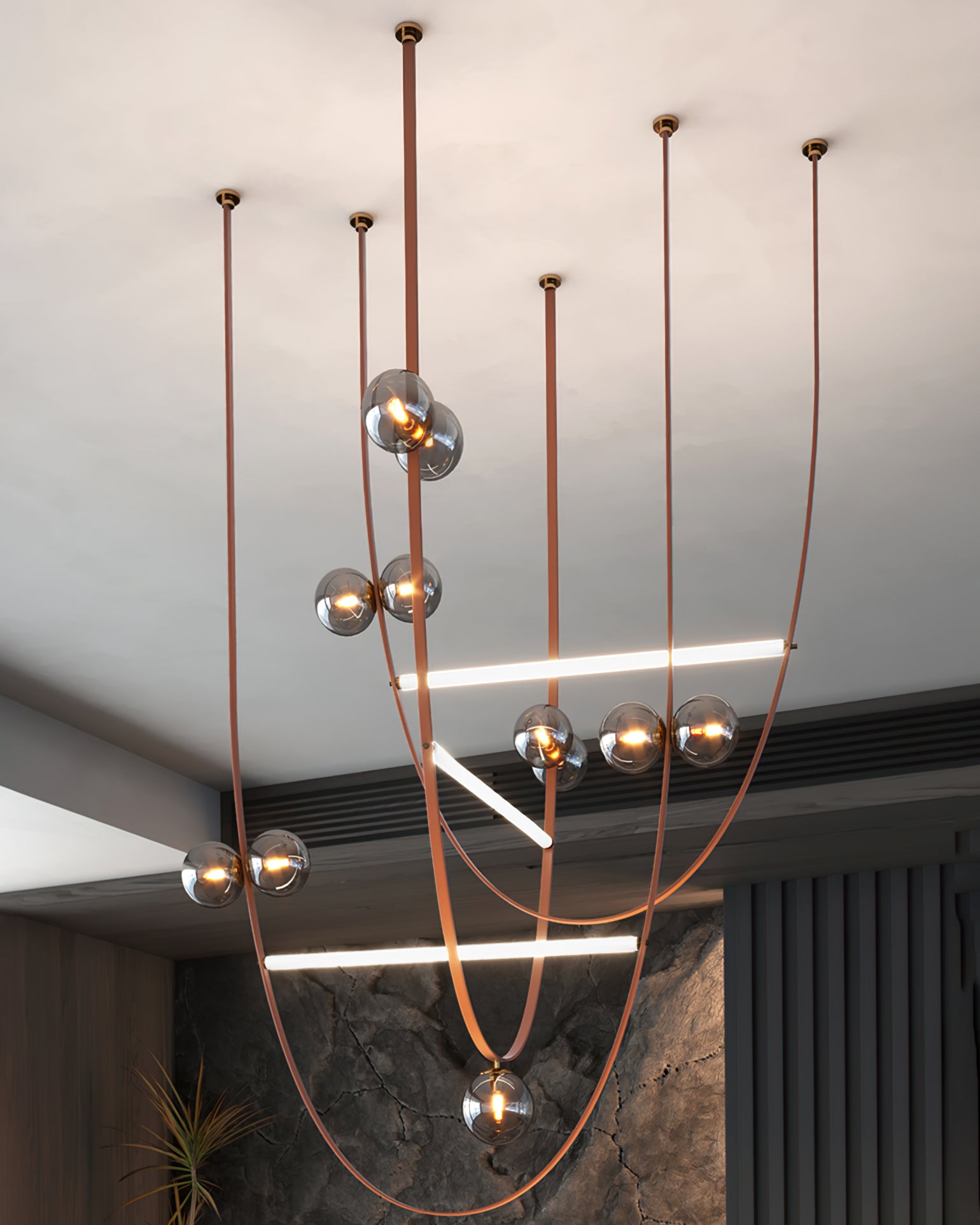 Belt Leather Ball Chandelier - Lumpaz