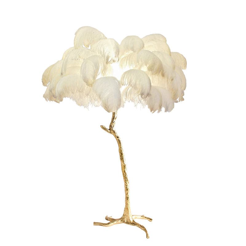 Ostrich Feather Brass Floor Lamp - Lumpaz