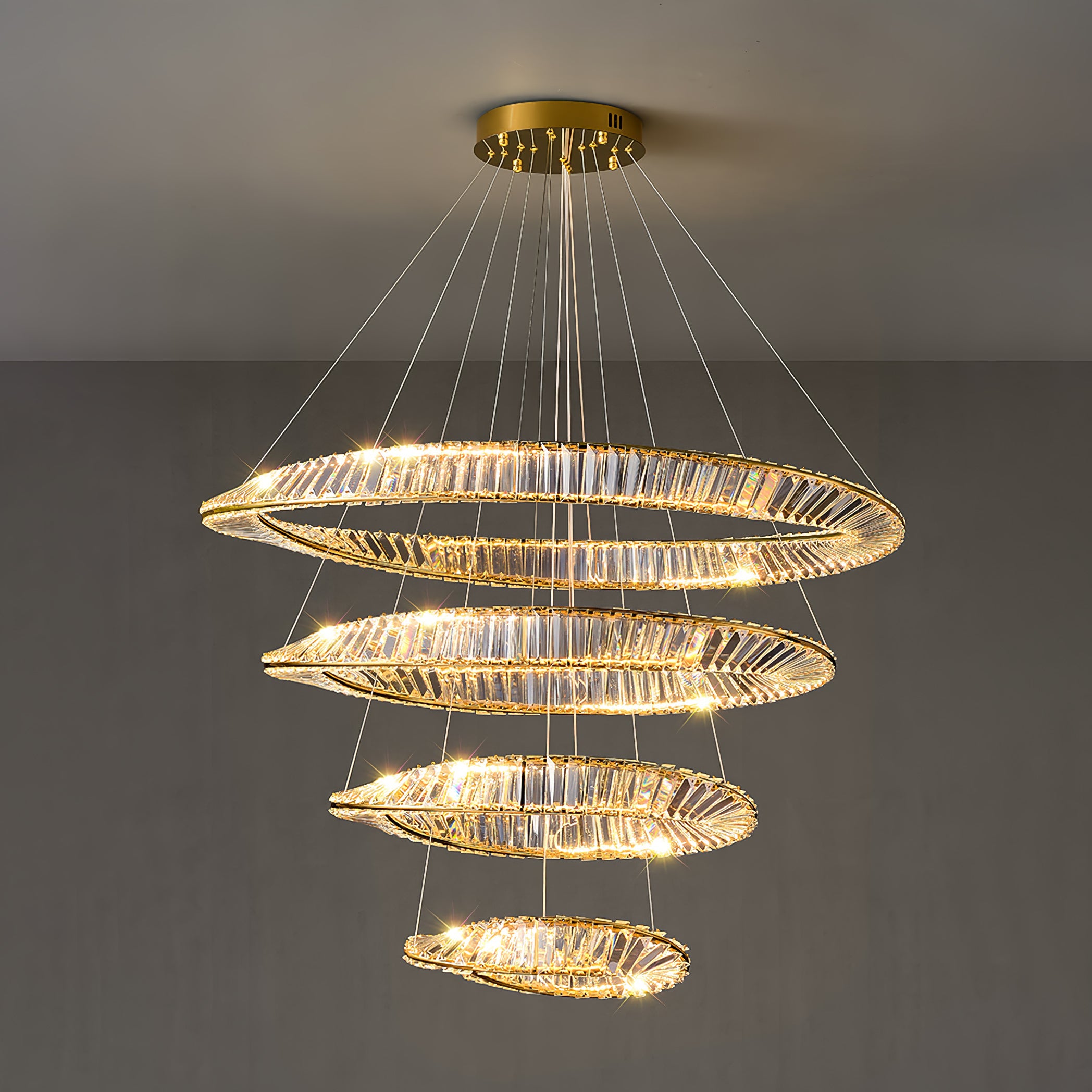 Wave Circle Crystal Chandelier - Lumpaz