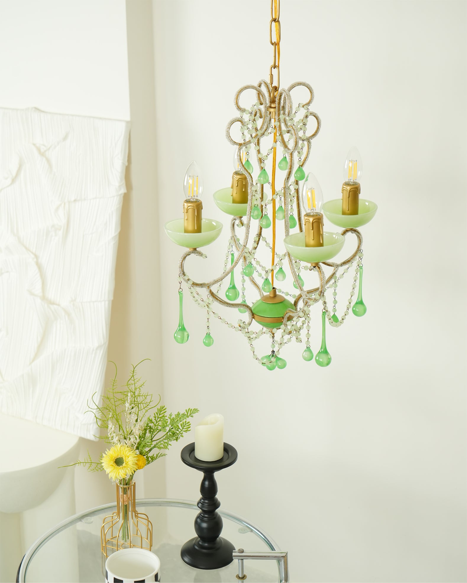 Murano Green Drops Chandelier - Lumpaz