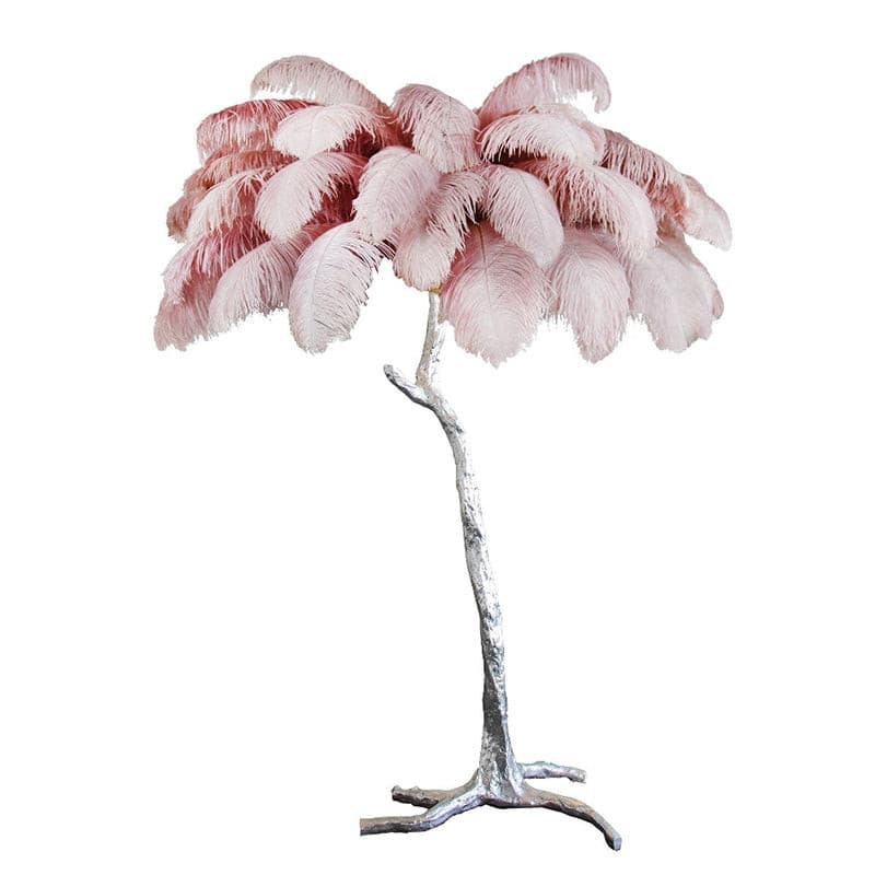 Ostrich Feather Brass Floor Lamp - Lumpaz