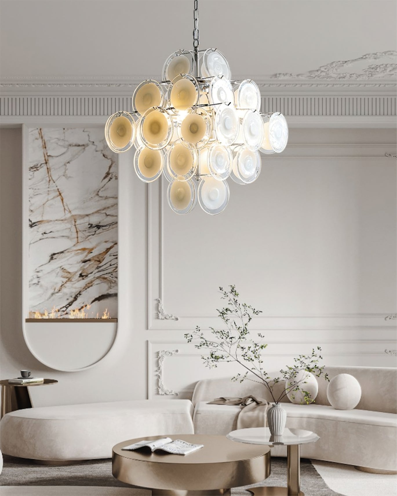 Medallion Glass Chandelier - Lumpaz
