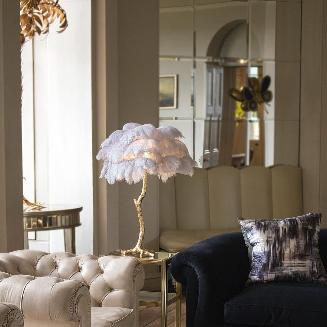 Ostrich Feather Table Lamp - Lumpaz