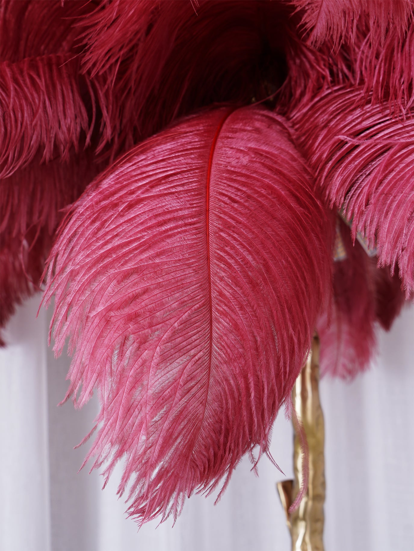 Ostrich Feather Brass Floor Lamp - Lumpaz