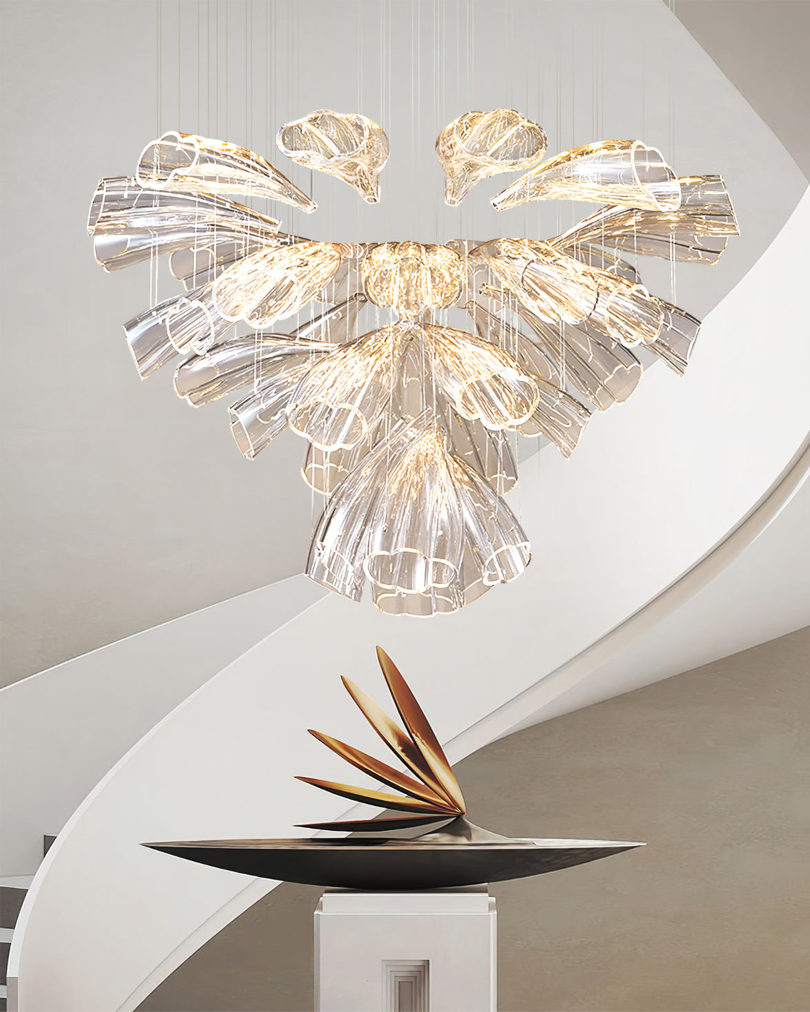 Glass Lotus Chandelier - Lumpaz