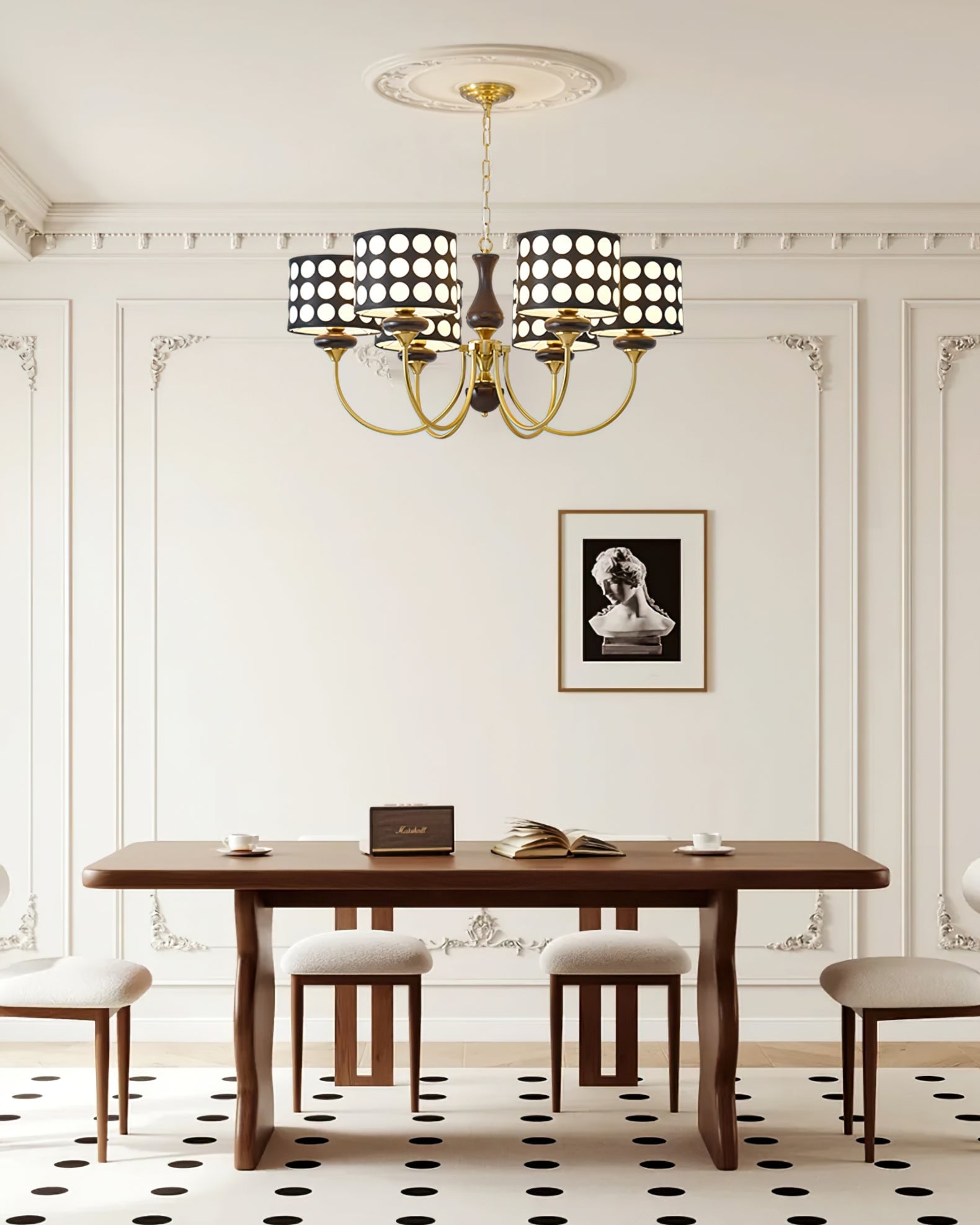 Black Polka Dots Chandelier - Lumpaz