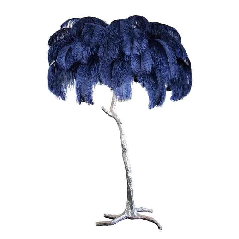 Ostrich Feather Brass Floor Lamp - Lumpaz