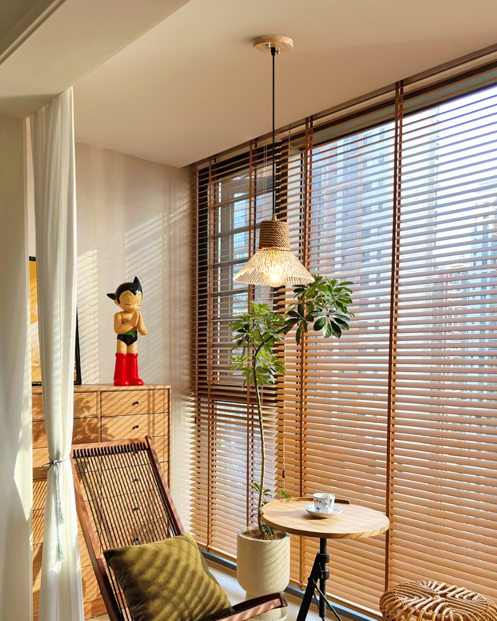 Hemp Rope Glass Pendant Lamp - Lumpaz